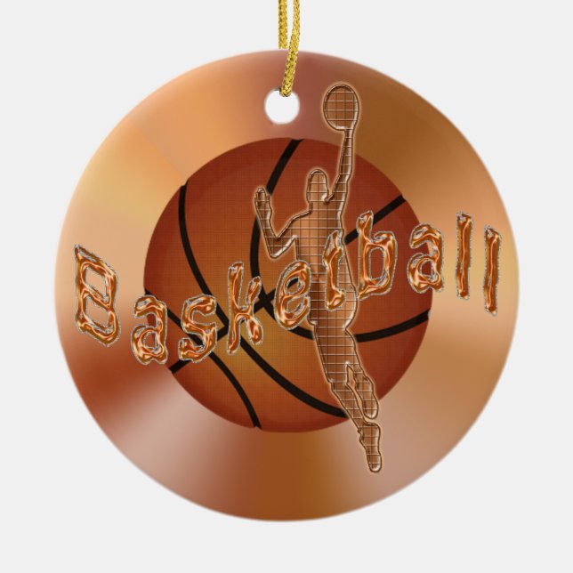 Ornamentos del baloncesto. Baloncesto y jugador (Frente)