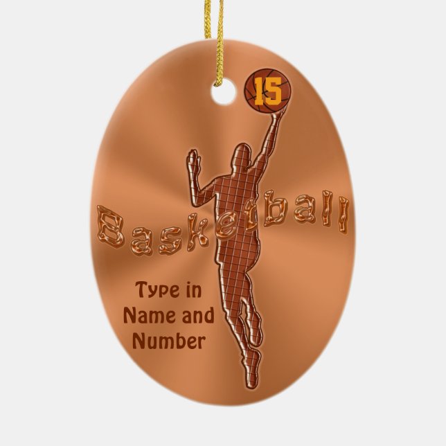 Ornamentos del baloncesto personalizado del NOMBRE (Atrás)