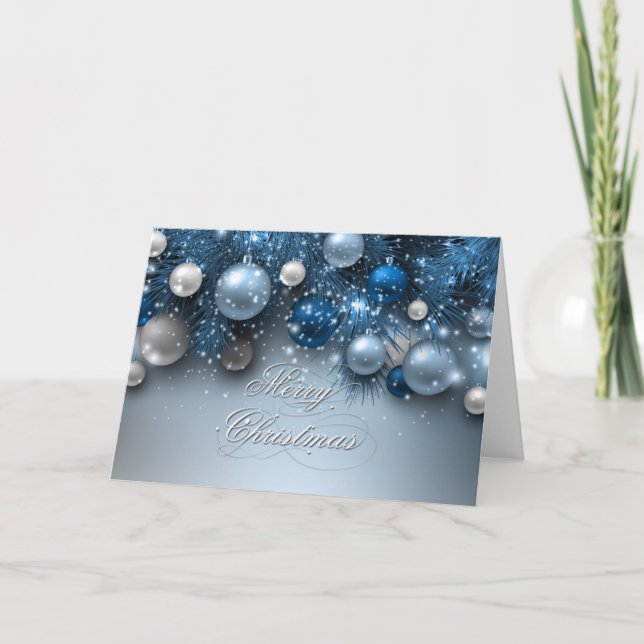 Ornamentos del día de fiesta del navidad - azules (Anverso)