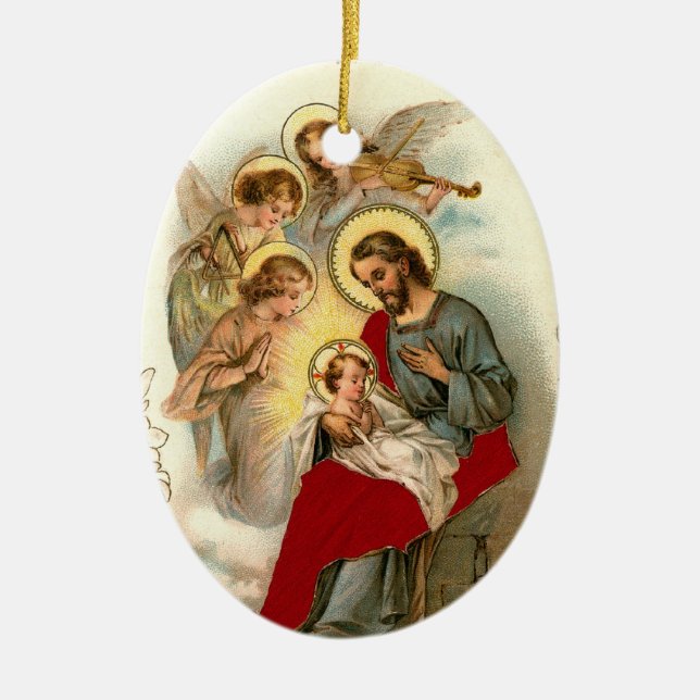 Ornamentos del navidad de Jesús y del niño (Frente)