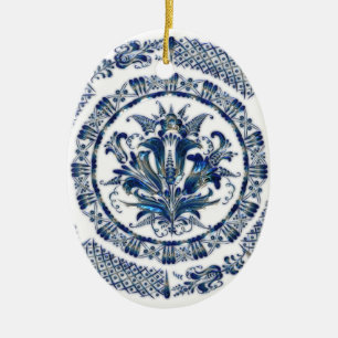 Ornamentos del navidad del azul de cobalto