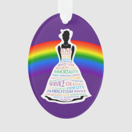 Ornamentos del navidad del chica del arco iris,