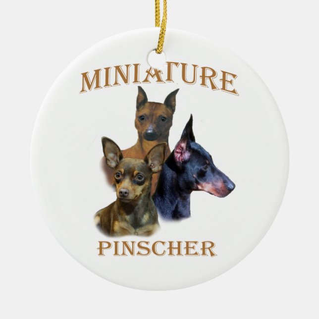Ornamentos del navidad del Pinscher miniatura (Frente)