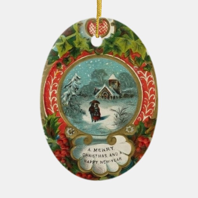 Ornamentos del navidad del vintage - nieve que (Frente)