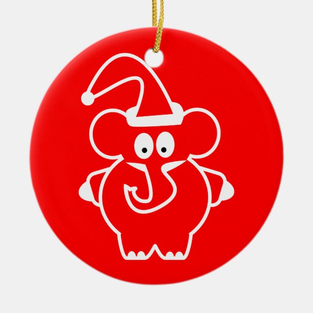 Ornamentos del navidad: Elefante rojo (Frente)