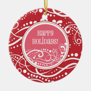 Ornamentos divertidos de navidad rojos y rosados