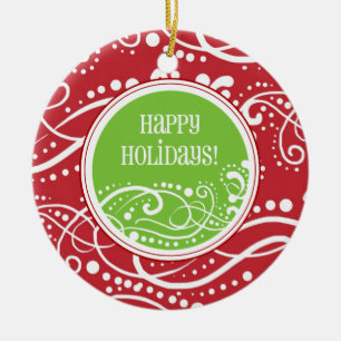Ornamentos divertidos de navidad rojos y verdes de