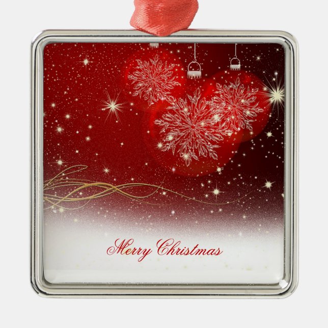 Ornamentos festivos de copos de nieve "Feliz Navid (Frente)