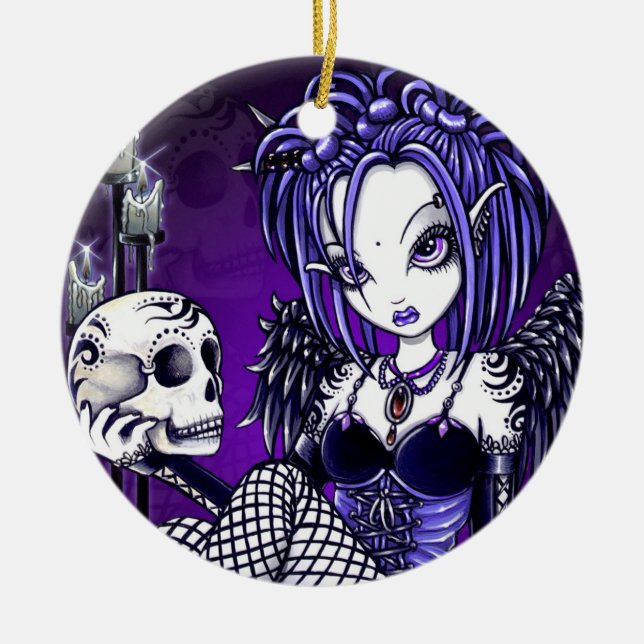 Ornamentos góticos del ángel del cráneo de (Frente)