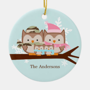 Ornamentos militares del navidad de la familia