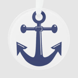 Ornamentos Náuticos de Navidad Ancla acrílica Blan