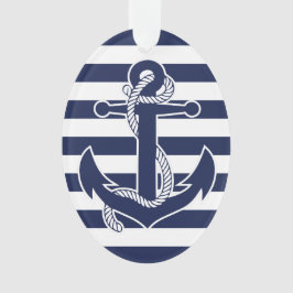 Ornamentos Náuticos de Navidad Óval Azul acrílico