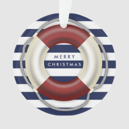 Ornamentos Náuticos de Navidad Personalizado Azul 