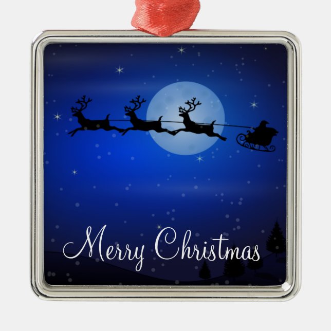 Ornamentos navideños al aire libre - Santa y renos (Frente)