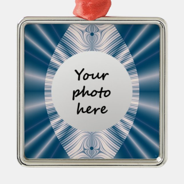 Ornamentos navideños de hoja azul (Frente)