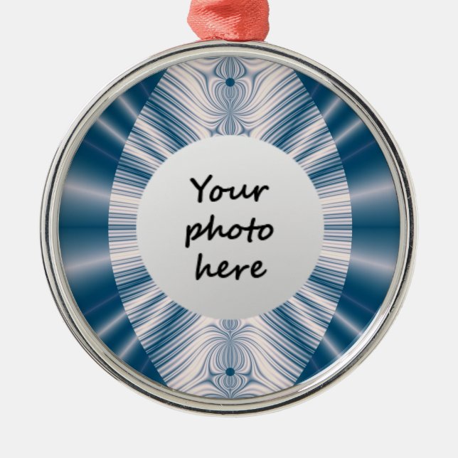 Ornamentos navideños de hoja azul (Frente)