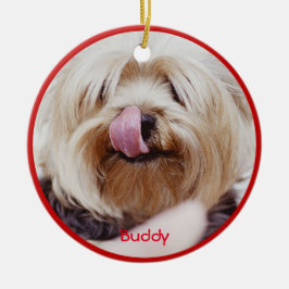 Ornamentos navideños de perro añaden foto Personal