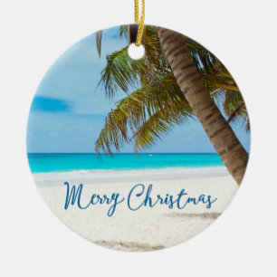 Ornamentos navideños de playa Árbol cerámico de pa