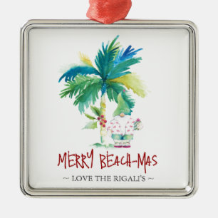 Ornamentos navideños de playa personalizados