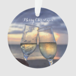 Ornamentos navideños en la playa Atardeña Acrílica