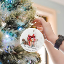 Ornamentos navideños familiares personalizados con