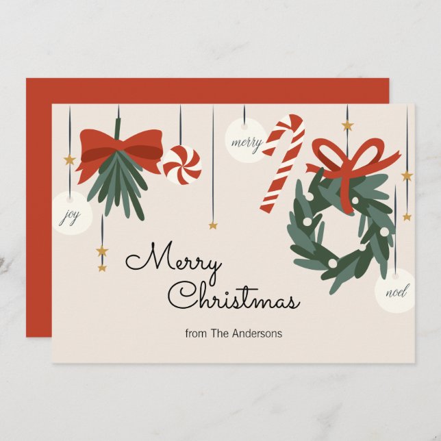 Ornamentos navideños Feliz Navidad (Anverso / Reverso)