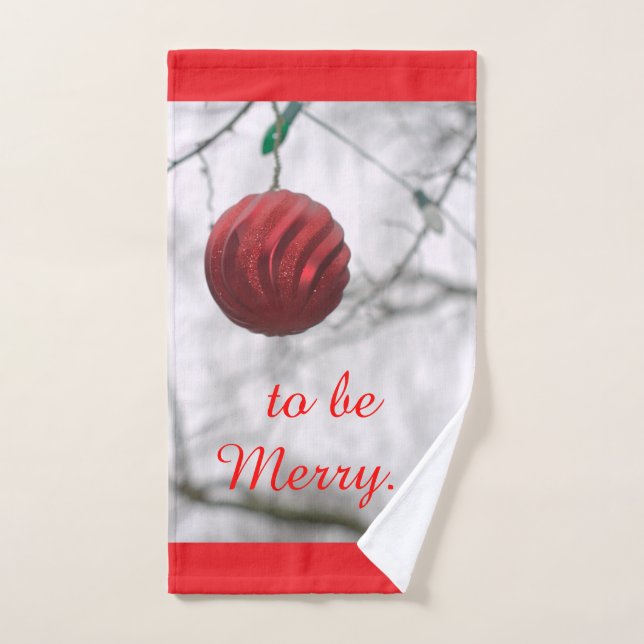 Ornamentos navideños festivos (Toalla de mano)