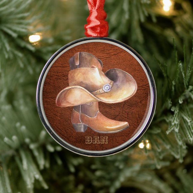 Ornamentos navideños Gorra y botes sobre cuero (Árbol)