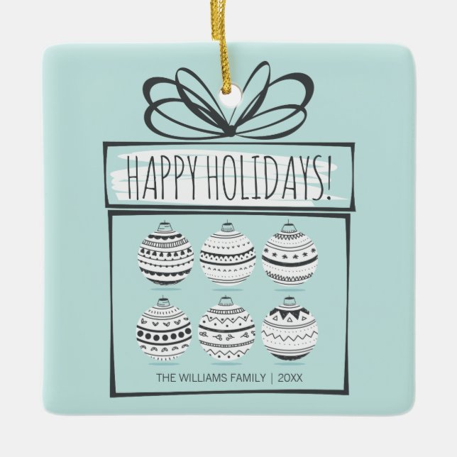 Ornamentos navideños Ornamento cerámico de vacacio (Anverso)