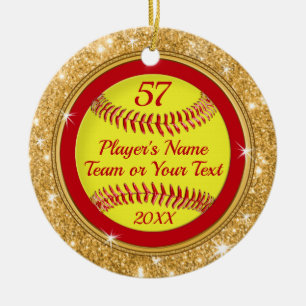 Ornamentos navideños Red, Gold Super Cute Softball