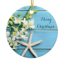 Ornamentos navideños temáticos de playa Orquídea S