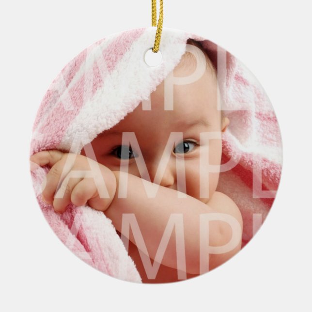 ornamentos para fiestas con registro de nacimiento (Frente)