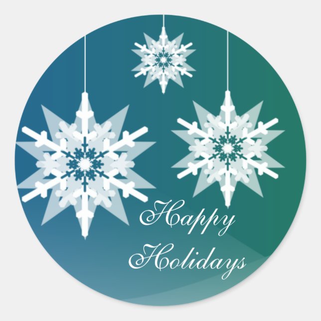Ornamentos Pegatinas de vacaciones de Snowflakes (Anverso)