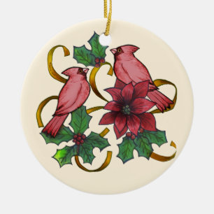 Ornamentos personalizados Cardinal Ribbons