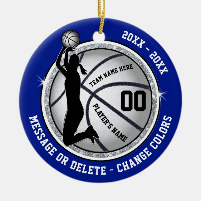 Ornamentos personalizados de baloncesto para Chica (Frente)