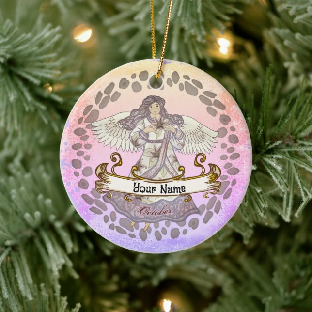 Ornamentos personalizados de cumpleaños de Ángel d (Árbol)