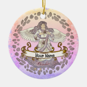 Ornamentos personalizados de cumpleaños de Ángel d