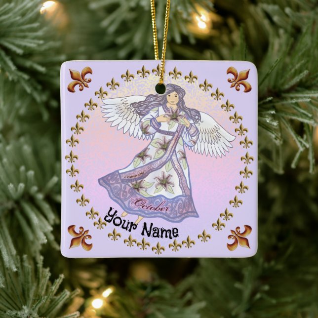 Ornamentos personalizados de cumpleaños de Ángel d (Árbol)