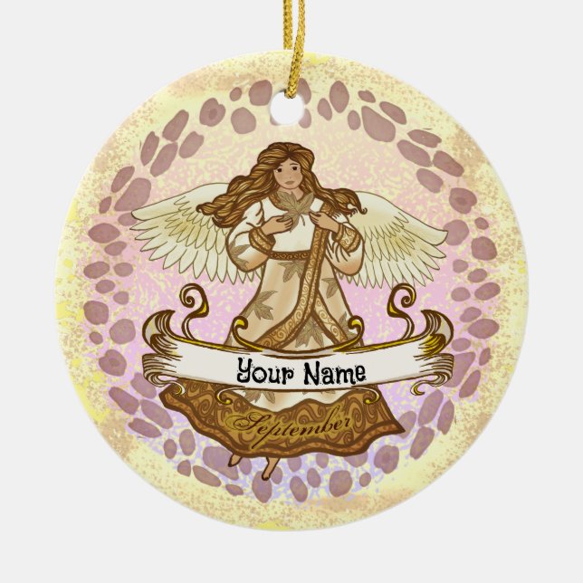 Ornamentos personalizados de cumpleaños de Septemb (Frente)
