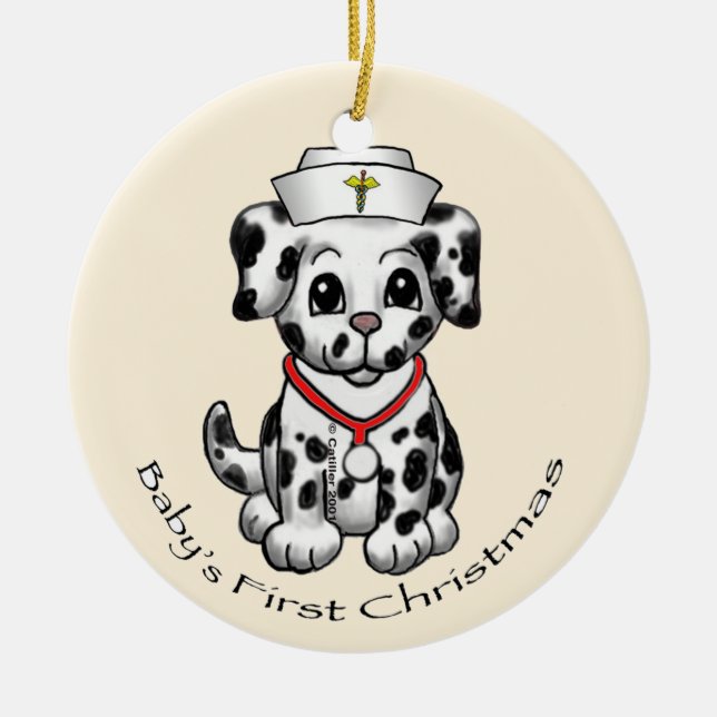 Ornamentos personalizados de enfermería de perro (Frente)