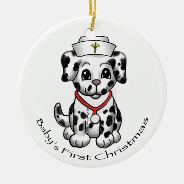 Ornamentos personalizados de enfermería de perro (Frente)