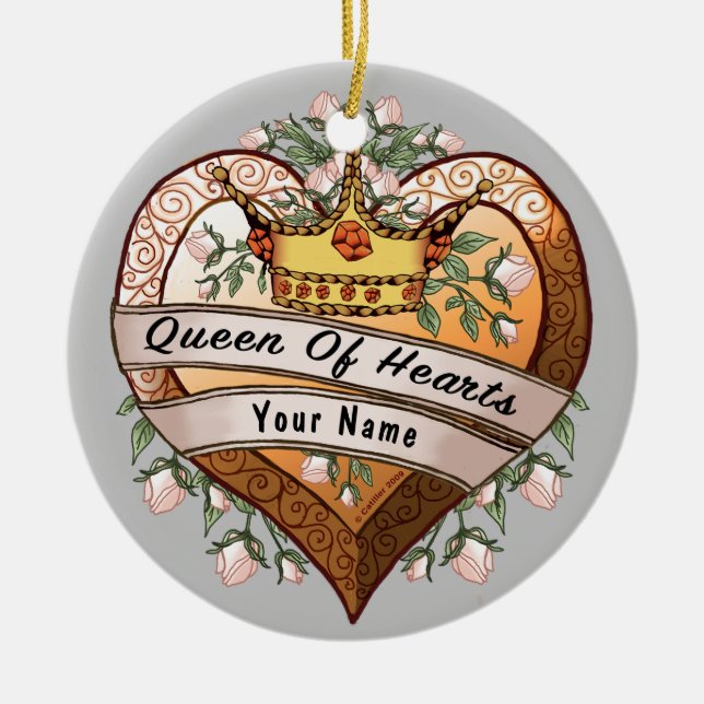 Ornamentos personalizados de la Reina de mi Corazó (Frente)
