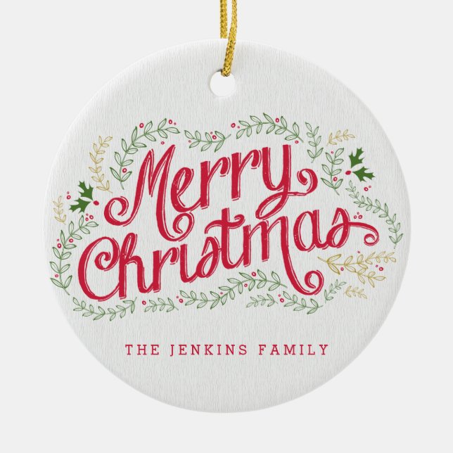 Ornamentos Personalizados de Navidades nostálgicos (Frente)