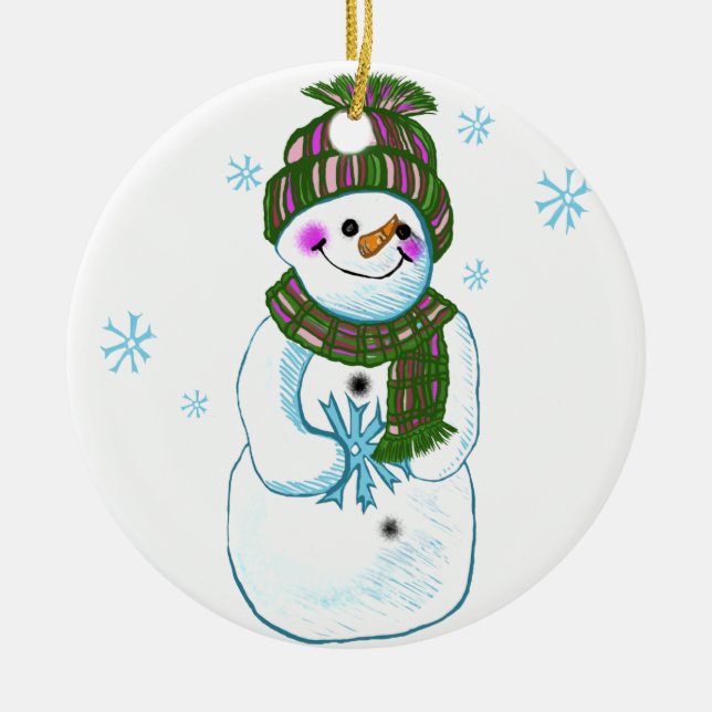 Ornamentos personalizados de Snowman Granny (Frente)