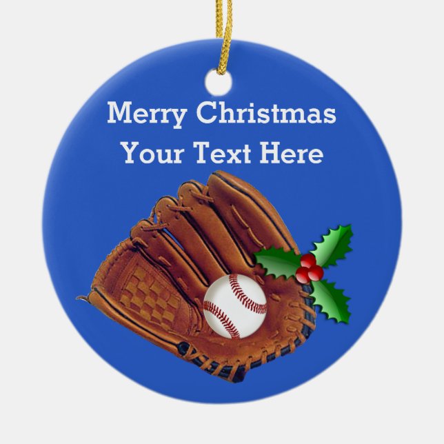 Ornamentos personalizados del navidad del béisbol (Frente)