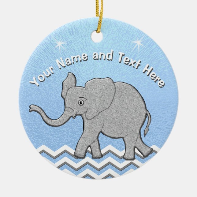 Ornamentos personalizados del navidad del elefante (Frente)
