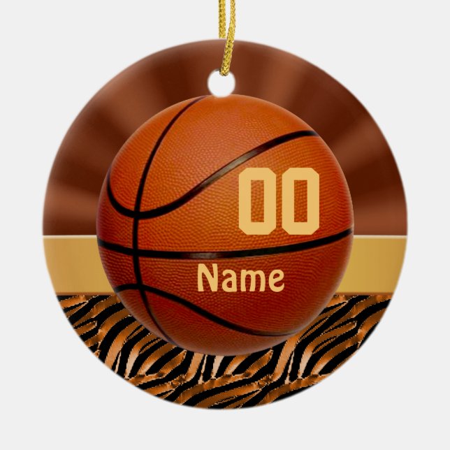 Ornamentos personalizados elegantes del baloncesto (Frente)