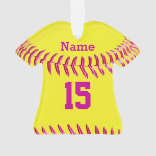 Ornamentos personalizados lindos del softball,