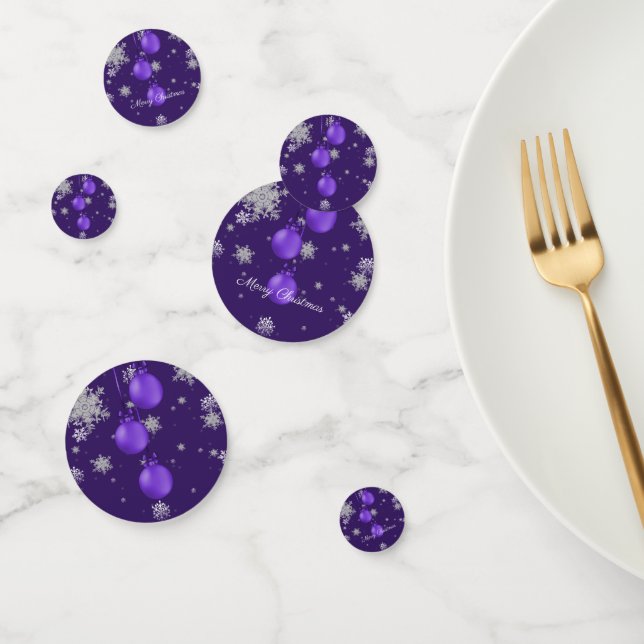 Ornamentos Purple Christmas Confetti (Grupo)