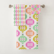 Ornamentos Retro de Mediados del Siglo Peach Green